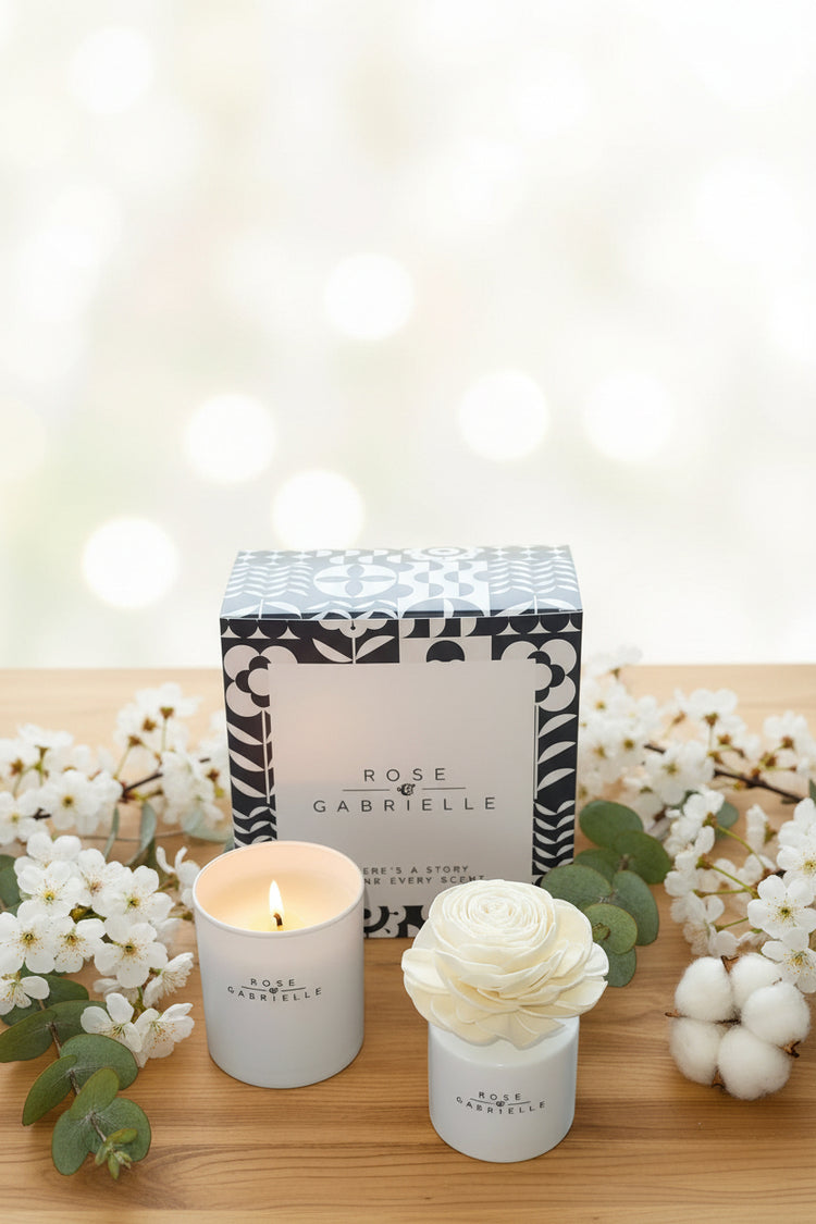 Candle and flower diffuser gift set choose your own scent..